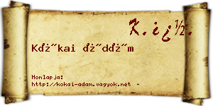 Kókai Ádám névjegykártya