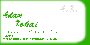 adam kokai business card